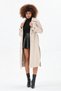 Women's Leather Look Belted Long Trench Coat |   Belted Long Trench Coat