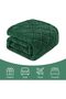 Soft Jacquard Throw Blanket for Sofa, Emerald Green - 8