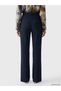 LCW STUDIO Navy Fleece-Lined Solid Straight & Slim Flared Women's Pants, Featuring the ALITA CITY Touch - 4