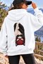 Unisex Oversized Hoodie with "Cat on a Rope" Back Print – Relaxed Casual Sweatshirt with Relaxed Fit