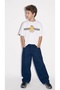 CHILDREN'S ELASTIC-WAISTED BAGGY LOOSE-FIT NAVY BLUE PANTS