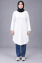 Women's Modest Long Tunic with Pockets, Crew Neck, Long Sleeves, Relaxed Fit, Casual Sporty Tunic