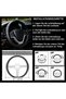 Microfiber Leather Steering Wheel Covers - 15in (Black) - 5