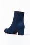 Feli Navy Blue Suede Boots with 5 cm Thick Heels - 7