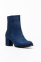 Feli Navy Blue Suede Boots with 5 cm Thick Heels - 6