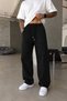 Men's Black Baggy Gabardine Pants with Elastic Waistband KE-1355 - 2