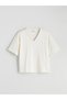 LCW Vision Ecru Interlock Embroidered Oversized Short-Sleeve Women's T-Shirt, Featuring the ALITA CITY Touch - 4