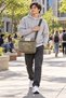 Old Cotton Cargo Soft Canvas Vintage-Style Unisex Messenger Bag, Khaki - 6