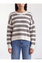 TWO MT SHOP QUALITY XSIDE Ecru Striped Oversized Women's Knit Sweater - 3