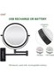Vanity Mirror with Lights, Double Sided Magnifying Mirror, 20CM 1x /10x Wall Mount Makeup Mirror wit - 3