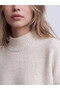 TWO MT SHOP QUALITY LCW Vision Ecru Half-Turtleneck Women's Knit Sweater with Boat Neck - 3