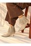 Savanna Vision Mink Suede 5 cm Thin Heel Tassel Detail Women's Boots Botti̇e