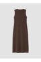 Peak New Season Brown Asymmetrical Neckline Ruched Soft-Touch Dress - 7
