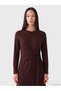 Peak New Season Burgundy Soft-Touch Tie-Detail Dress - 2