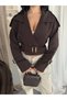 Women's Buckled Belted Short Trench Coat - 6