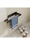 37CM Towel Holder Double Bar, No Drilling Rust-Proof, Black - 2