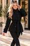 Short Mock Neck Melton Coat with Lining and Pockets - Coat - 5