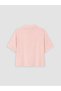 LCW DREAM Pink-Embroidered Short-Sleeved Women's Pajama Top, Featuring the ALITA CITY Touch - 2