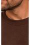 Men’s Coffee-Colored Long-Sleeved Crew-Neck Pajama Top - 3