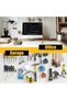 Pegboard Combination Kit, 4 Pack Metal Pegboard Panels with 50 Hooks, Black Pegboards Wall Organizer - 8