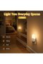 مجموعة من 2 مصباح ليلي LED يعمل بالكهرباء، إضاءة دافئة بيضاء قابلة للتعتيم مع مستشعر ضوئي يعمل من الغسق حتى الفجر، تشغيل تلقائي - 7