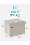 Small Folding Storage Ottoman, 12.2 x 16.1 x 12.2 Inches - 2
