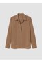 Two Mt Shop Quality Lcw Modest Brown Striped Women's Shirt - 5