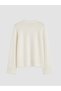 TWO MT SHOP QUALITY LCW Modest Ecru Oval-Neck Rhinestone Women's Knit Sweater - 6