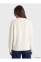 TWO MT SHOP QUALITY LCW Modest Ecru Oval-Neck Rhinestone Women's Knit Sweater - 4