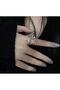 Modern Modal Asymmetrical Design Stone-Set Adjustable Ring BEZOSS