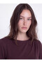 LCW Modest Purple Interlock Plain Slim-Fit Long Dress with an Oval Neckline—The ALITA CITY Difference - 3