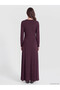 LCW Modest Purple Interlock Plain Slim-Fit Long Dress with an Oval Neckline—The ALITA CITY Difference - 4