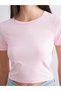 Soulife Pink Solid-Color Slim-Fit Cropped Short-Sleeve Women's Top—The ALITA CITY Difference - 4
