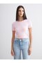 Soulife Pink Solid-Color Slim-Fit Cropped Short-Sleeve Women's Top—The ALITA CITY Difference - 3