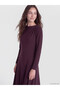 LCW Modest Purple Interlock Plain Slim-Fit Long Dress with an Oval Neckline—The ALITA CITY Difference