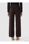 LCW EVERYDAY Brown Knit Straight-Leg & Slim-Fit Narrow-Legged Wide-Leg Women's Pants, Featuring the ALITA CITY Touch - 4