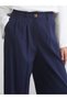 LCW Modest Navy Blue Solid Loose & Wide-Leg Women's Pants, Featuring the ALITA CITY Touch - 3