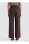 XSIDE Brown Gabardine Straight-Leg, Loose & Wide-Leg Women's Pants—The ALITA CITY Difference - 4