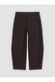Brown Gabardine Striped Standard & Regular Wide-Leg Women's Pants with the ALITA CITY Touch - 6