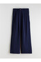 LCW Modest Navy Blue Solid Loose & Wide-Leg Women's Pants, Featuring the ALITA CITY Touch - 5