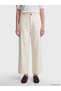LCW Vision White Armure Fabric Straight Standard & Regular Wide-Leg Women's Pants, Featuring the ALITA CITY Touch - 3