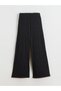 LCW EVERYDAY Black Interlock Solid Standard & Regular Wide-Leg Women's Pants, Featuring the ALITA CITY Touch - 5
