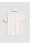 LCW DREAM Ecru Jersey Embroidered Short-Sleeve Women's Pajama Top, Featuring the ALITA CITY Touch - 6