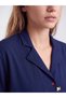 LCW Young Navy Blue Jersey Short-Sleeve Women's Pajama Top, Featuring the ALITA CITY Touch - 2