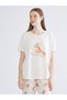 LCW DREAM Pink-Printed Short-Sleeved Women's Pajama Top, Featuring the ALITA CITY Touch