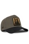 Black and Khaki Baseball Cap with Bear Logo