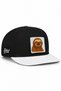 White and Black Hip-Hop Hat with a Sloth Logo