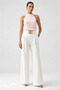 T-Shirt with a Halter Neck and Textured Design - Pink - 2