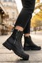 Women's Black Lace-Up Side-Zip Thick Sole Casual Combat Boots