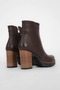 Iris Women's Genuine Leather Platform Sole Boots with Seam Detail b4823 - 4